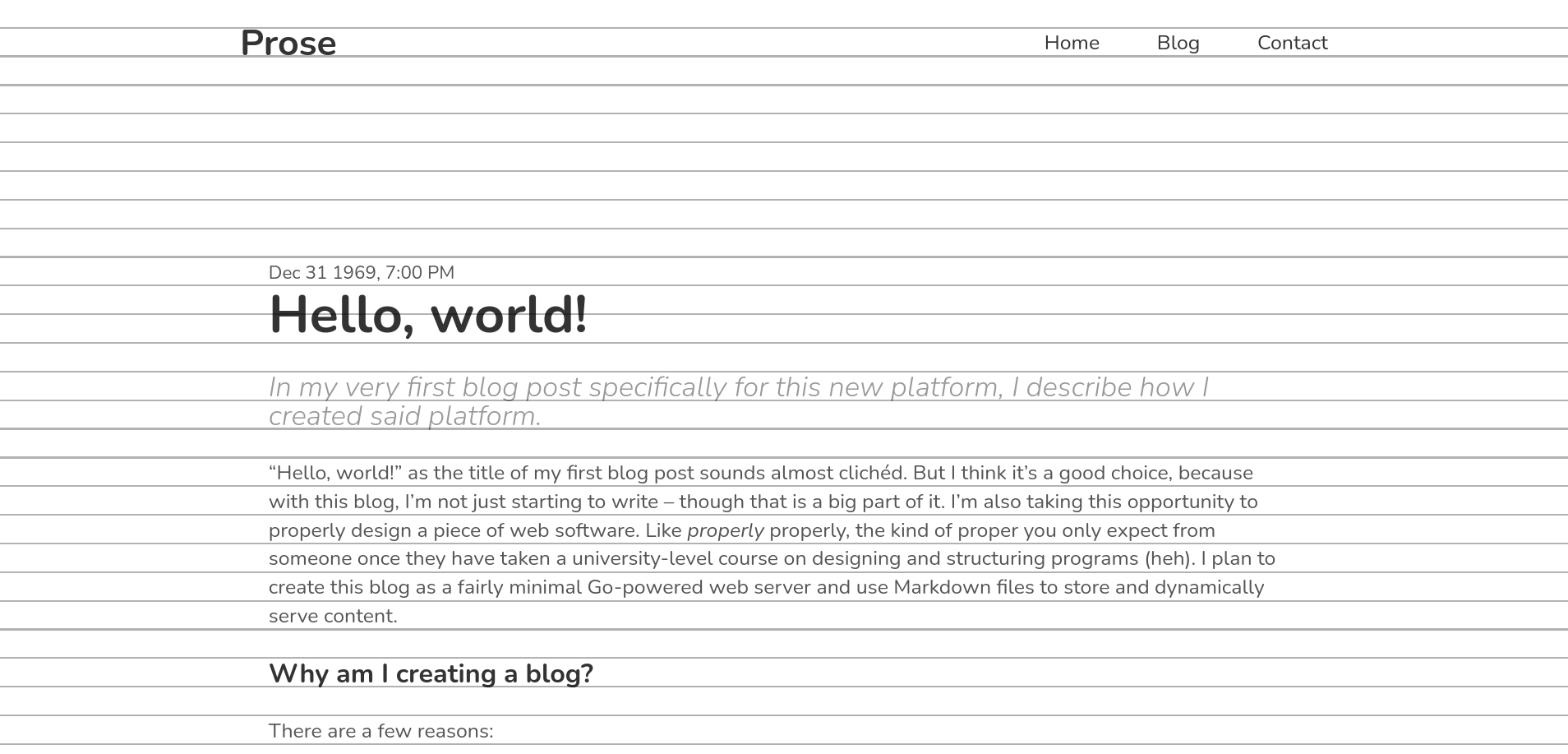 My blog with the baseline grid visible.